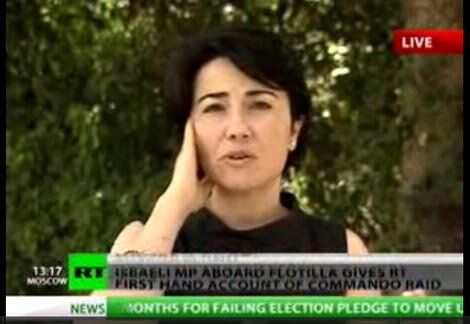 Haneen Zoabi after the IDF raid on the Mavi Marmara - 31 May 2010