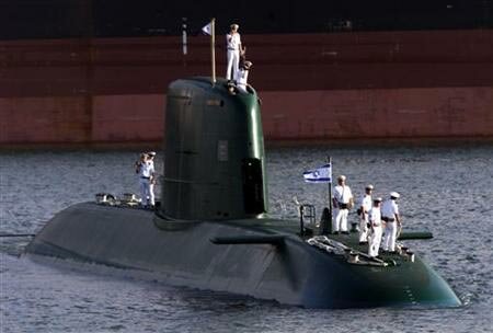 Dolphin-class Israeli submarine, capable of launching cruise missiles carrying nuclear warheads