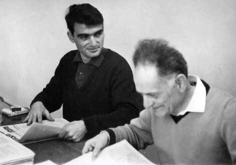 Jabra Nicola (right) with Moshé Machover in 1968